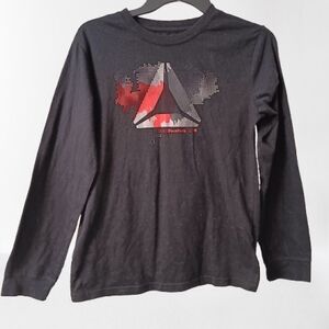 Reebok Black Long Sleeve Shirt with Red Graphic